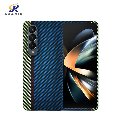 Caso do telefone celular de Kevlar da fibra do carbono de Aramid para a dobra 4 de Samsung