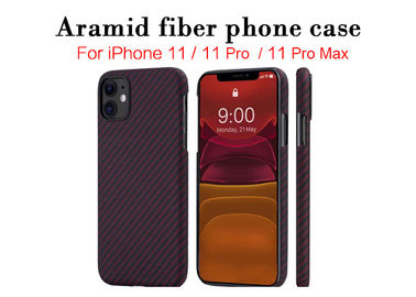 Capa para iPhone 12 à prova de poeira vermelha e preta à prova de poeira real fibra de aramida Kevlar