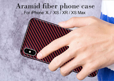 caixa lustrosa vermelha do telefone da fibra de Aramid do revestimento do iPhone X