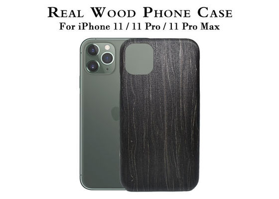 IPhone 11 gravado de pouco peso pro Max Wood Case do gelo preto
