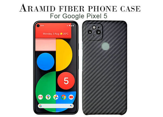 Anti caixa do telefone da fibra de Aramid da impressão digital para a tampa da fibra do carbono do pixel 5 de Google