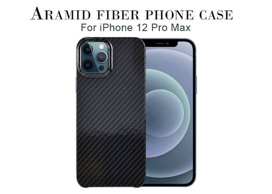 Caixa preta de superfície lustrosa do iPhone da fibra de Aramid do carbono para pro máximo do iPhone 12
