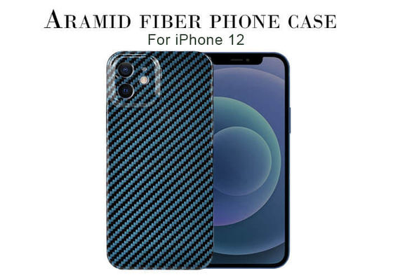 Caso do telefone celular da fibra de Aramid da impressão digital do iPhone 12 lustroso do revestimento anti