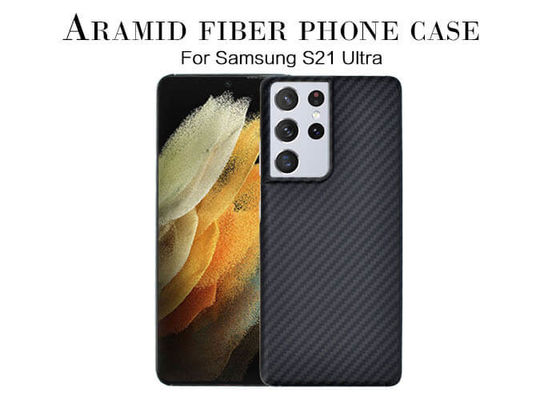Tampa ultra magro da fibra de Samsung S21 ultra Aramid com textura 3D