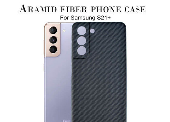 Caixa do telefone de Aramid do projeto da sarja para Samsung S21 mais a caixa da fibra do carbono