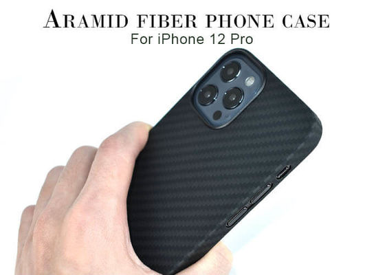 Caixa plástica do telefone de Ring Black Color Aramid Fiber para o iPhone 12 12 pro