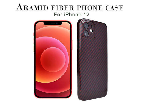 Vermelho de superfície lustroso de pouco peso da caixa do telefone da fibra de Aramid para o iPhone 12