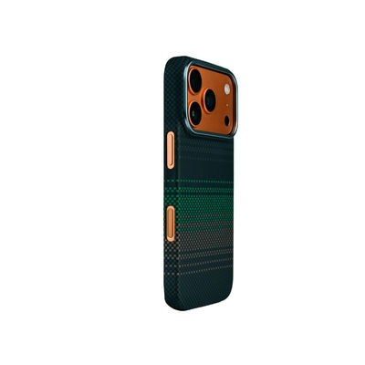 Green Color Customized Pattern Aramid Carbon Fiber Mobile Cover for iPhone 17 Pro