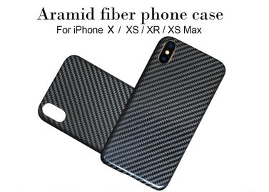 Caixa lustrosa do telefone da fibra de Aramid do revestimento do preto da prova de queda para o iPhone X