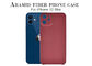 Exemplo de Mini Red Color Aramid Fiber do iPhone 12 da caixa do telefone da fibra do carbono