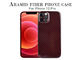 Caixa da fibra de Aramid do carbono do iPhone 12 vermelho lustroso do revestimento pro